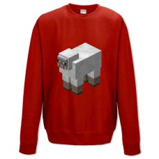 Світшот з принтом Майнкрафт Овечка - XS червоний