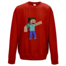 Світшот з принтом Майнкрафт Стів Герой - XS червоний