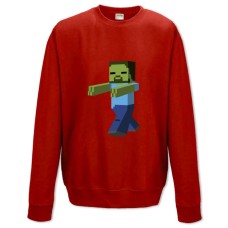 Світшот з принтом Майнкрафт Зомбі - XS червоний