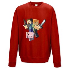 Світшот з принтом Майнкрафт Команда - XS червоний