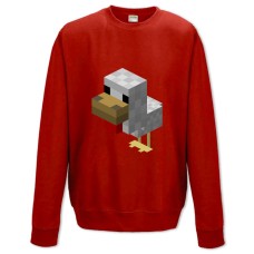 Світшот з принтом Майнкрафт Курка - XS червоний