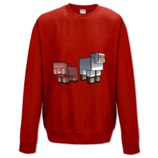 Світшот з принтом Майнкрафт Овечка І Свинка - XS червоний