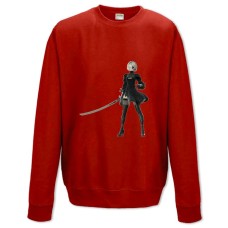 Свитшот с принтом Ниер Автомата Девушка Тематика Принт - XS красный