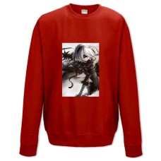 Свитшот с принтом Ниер Автомата Красивый Принт - XS красный