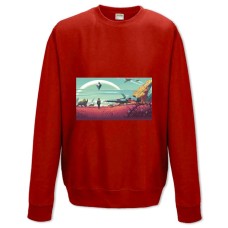 Свитшот с принтом Ноу Менс Скай Тематика - XS красный