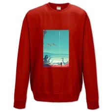 Свитшот с принтом Ноу Менс Скай Вселенная Принт - XS красный