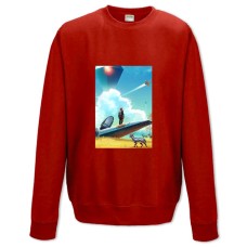 Свитшот с принтом Ноу Менс Скай Мир - XS красный