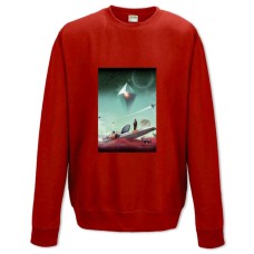 Свитшот с принтом Ноу Менс Скай Мир Принт - XS красный