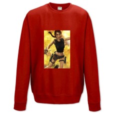 Sweatshort with Print Tomb Raider Explosion Lara Croft - XS  red