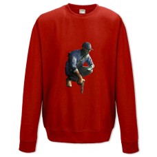 Sweatshort with Print Watch Dogs Theme Main Hero Print - XS  red