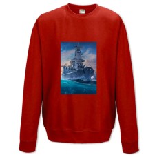 Sweatshort with Print World Of Warships Boat Print - XS  red