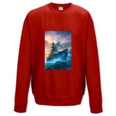 Sweatshort with Print World Of Warships Theme Boat Print - XS  red