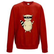 Sweatshort with Print Yelloow Raccoon - XS  red