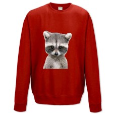Sweatshort with Print Small And Cute Raccoon - XS  red