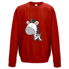 Sweatshort with Print Cute Zebra From Cartoon - XS  red