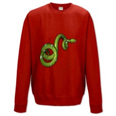 Свитшот с принтом Зеленая Змея - XS красный