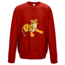 Sweatshort with Print Tiger From Cartoon - XS  red