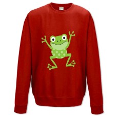 Свитшот с принтом Зеленая Лягушка Из Мультфильма - XS красный