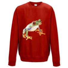 Sweatshort with Print Frog With Orange Eyes - XS  red