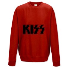 Світшот з принтом Кісс - XS червоний