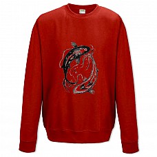 Sweatshort with Print Yin And Yang - XS  red