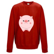 Sweatshort with Print Cute Pig - XS  red