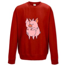 Sweatshort with Print Two Pigs - XS  red