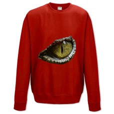 Свитшот с принтом Зеленый Глаз Динозавра - XS красный