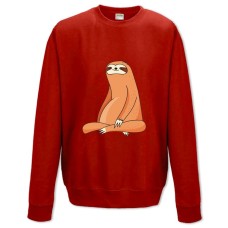 Свитшот с принтом Оранжевый Ленивец Спит - XS красный