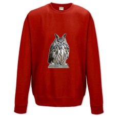 Sweatshort with Print Angry Funny Owl - XS  red