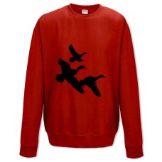 Sweatshort with Print Three Ducks Fly - XS  red