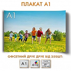 Офсетная печать плакатов А1 841х594 мм Мелованная глянцевая 200 г/м²