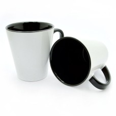 Latte cup black handle and inside