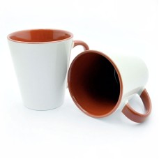 Latte cup red handle and the inside