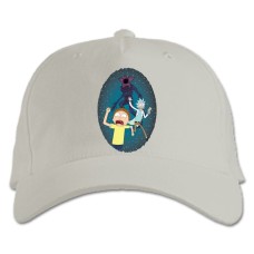 Baseball cap with Print Rick And Morty Scary Monster - white