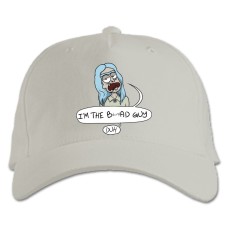 Бейсболка с принтом Рик И Морти Плохой Парень - белая