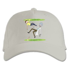 Бейсболка с принтом Рик И Морти Двойной Портал - белая