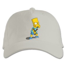 Baseball cap with Print The Simpsons Bart Simpson - white