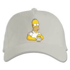 Baseball cap with Print The Simpsons Homer Simpson - white
