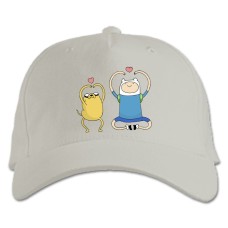 Baseball cap with Print Adventure Time Finn And Jake - white