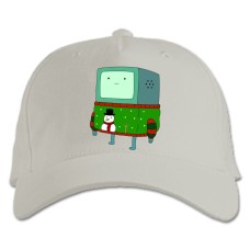 Baseball cap with Print Adventure Time Christmas Beemo - white