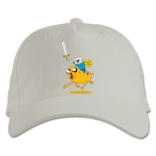 Baseball cap with Print Adventure Time Jake And Finn - white