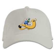 Baseball cap with Print Adventure Time Happy Friends - white