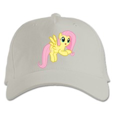 Кепка з принтом Дружба Це Диво. Моя Маленька Поні Флаттершай - біла