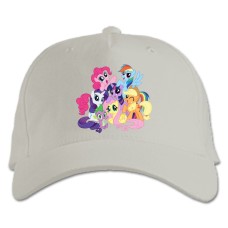 Кепка з принтом Дружба Це Диво. Моя Маленька Поні Герої - біла