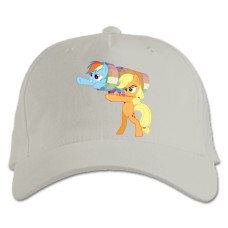 Кепка з принтом Дружба Це Диво. Моя Маленька Поні Рейнбоудеш З Епплджек - біла
