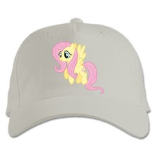 Кепка з принтом Дружба Це Диво. Моя Маленька Поні Щаслива Флаттершай - біла