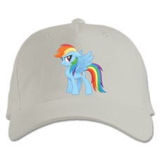Кепка з принтом Дружба Це Диво. Моя Маленька Поні Рейнбоудеш - біла