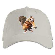 Бейсболка с принтом Ледниковый Период Белка Скрат - белая
