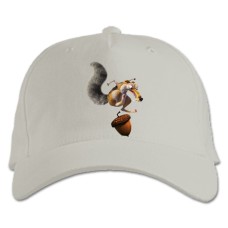 Baseball cap with Print Scrat Ice Age Squirrel And Acorns - white